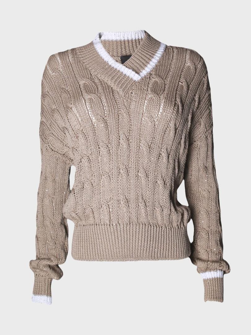 джемпер с V-образным вырезом 200214djem - фото 1