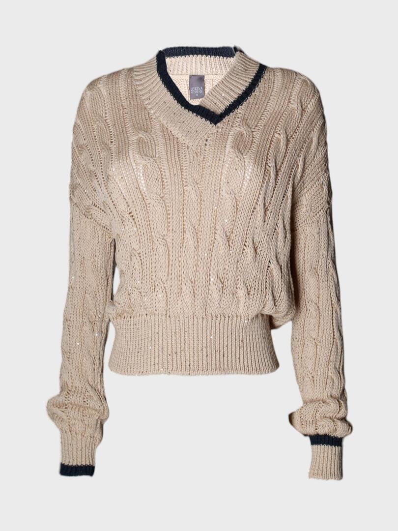 джемпер с V-образным вырезом 200215 - фото 1